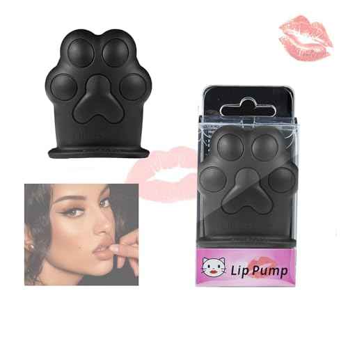 Lip Plumper Device Enhancer,Cat's Paw Cute Shape Lip Plumper Device Lip Filler Beauty Pump,Soft Silicone Cute Shape Natural Pout Mouth Tool,Sexy Lip Mouth City Lips Full of Charm Lip (Black Cat)
