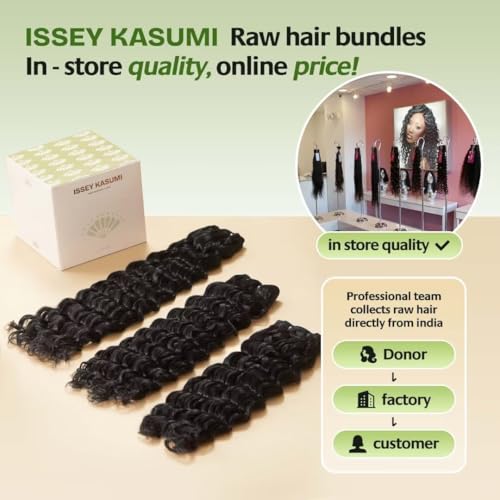 Raw Indian Human Hair Single Bundle, Triple Lifespan, Deep Wave, 18 Inch, Black, Curly, Thick, Fine, Hair Extension