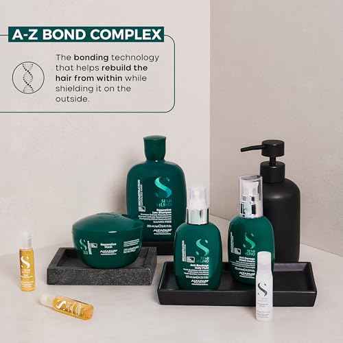 Alfaparf Milano Semi di Lino Reconstruction Reparative SOS Emergency Hair Oil and Anti-Breakage Fluid Set for Damaged Hair - Hair Breakage Treatment for Strengthening & Repairing Damaged Hair - Vegan