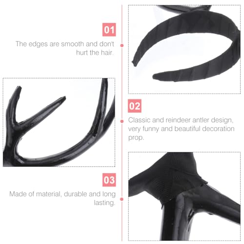 Reindeer Antlers Headband,Deer Antlers Headband,Women Hairbands, Horn Ear Long,Elk Hair Crown Hair Hoop Headpiece for Halloween Cosplay Party Birthday Christmas Costume