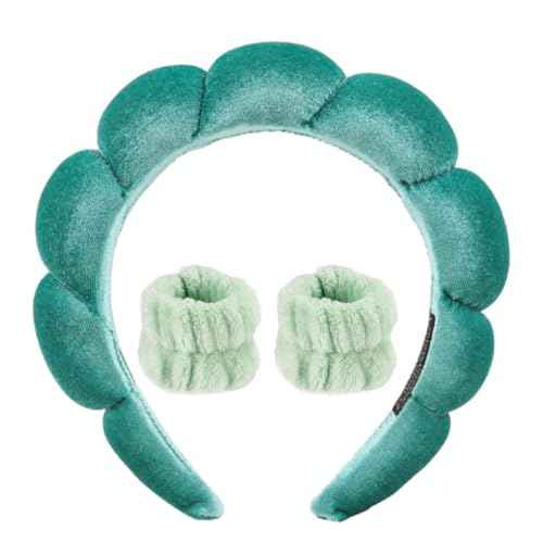 Spa Headbands for Washing Face Velvet Makeup Headband Combo Pack - Puffy Makeup Headbands for Face Washing, Mask, Skin Treatment