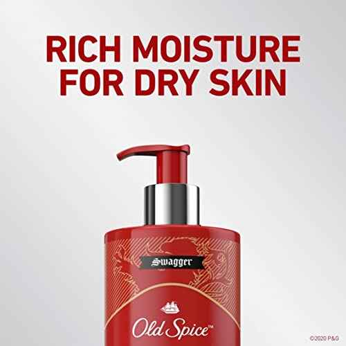 Old Spice Hand & Body Lotion for Men, Daily Hydration, 24/7 Hydration, 24/7 Replenishing Rich Moisture for Dry Skin, Lightweight Formula, Swagger with Argan Oil Scent, 16 fl (Pack of 4)