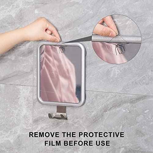 Ettori Shower Mirror Fogless for Shaving- with 4 Suctions, Anti Fog Mirror for Shower, Bathroom, Vanity, Bathtub, Razor Holder for Men