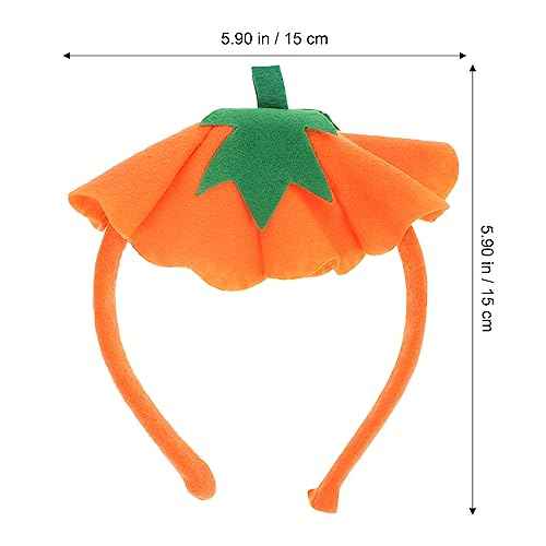 Pumpkin Headband: Halloween Pumpkin Hair Band Pumpkin Hat Headwear Elastic Pumpkin Hair Hoop for Halloween Costume Dress up Party Supplies, Orange