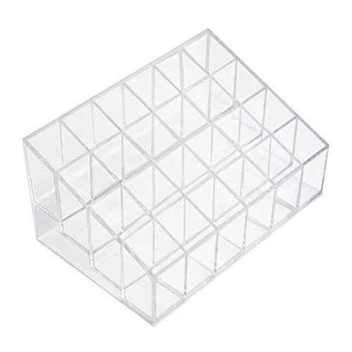 Transparent Cosmetic Makeup Organizer Clear 24 Lattices Lipsticks Cosmetic Lotion Makeup Organizer Storage Display Holder Stand