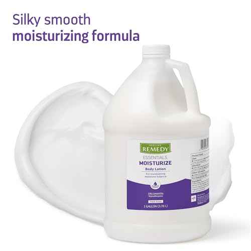 Medline Remedy Essentials Moisturizing Body Lotion (1 Gallon Bottle), 1 Count, Fresh Scent, Hydrating, Non-Greasy, For Dry Skin, Hypoallergenic, Men, Women, Elderly