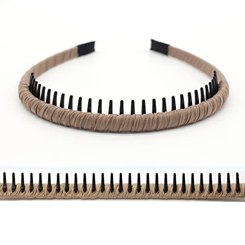 4pcs Hairbands for Women, Non-Slip Zig Zag Headbands, Adjustable Teeth Comb Hair Hoop, Daily Use, Yoga, Spa, Parties, Resin Cotton Blend
