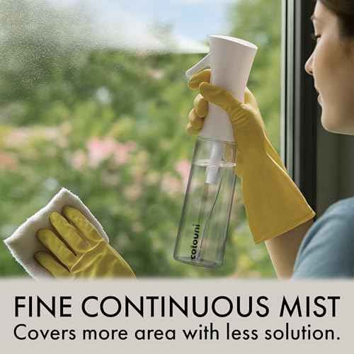 Continuous Spray Bottle for Hair Care, Hydrating Skin Care | Plant Mister or Squirt Bottle for Ironing and Cleaning, 10.1 fl oz/300 mL Clear Glass, 9.8"(H) x 2.08"(W)