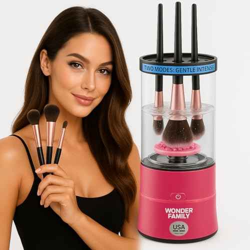 3-in-1 Electric Makeup Brush Cleaner & Dryer ? Automatic Washer, Fast Air-Dry & Holder Stand ? Cleans Brushes & Sponges, Portable Wireless USB-Rechargeable, Gentle on Bristles, Vanity & Travel Device