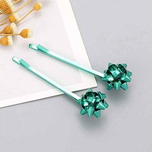 Christmas Hair Clip for Women, Xmas Bow Hairpins Red Green Gold Bow Hair Clips Holiday Hair Accessory Christmas Festive Costume Jewelry Party Gifts