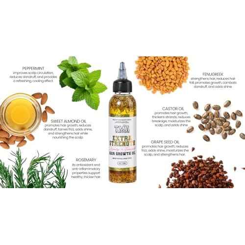 The Mane Attraction Extra Strength Rosemary + Fenugreek Herbal Hair Growth Oil | Infused With Castor Oil for ALL Hair Types