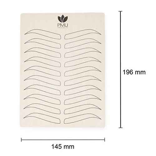Premium Microblading Practice Skin Double-Sided | Professional Realistic Hairstroke Tattoo Latex | Special Eyebrow Designs For Cosmetic Tattooing (Black - 5 Pack)