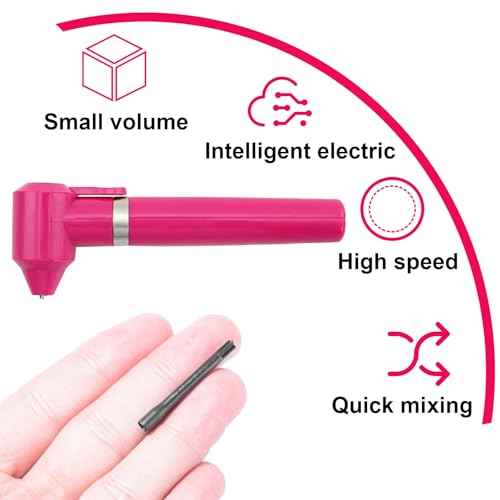 Tattoo Ink Mixer Machine with 100Pcs Sticks - Pigment Stirrer for Fast Color Mixing Make-up Eyebrow Microblading Equipemnt Tattoo Kit Supplies, Pink