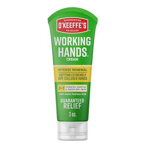 O'Keeffe's Working Hands Intense Renewal Hand Cream, 3 oz Tube (Pack of 1) - Softens and Smooths Extremely Callused, Dry Hands