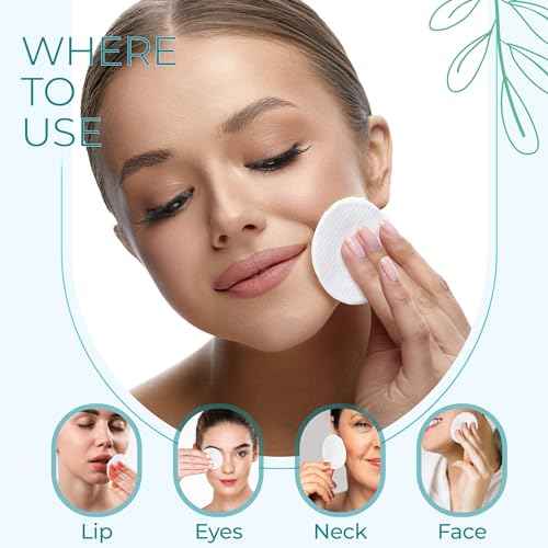 R-Neu Premium [Turkish] Cotton Rounds, 400 Count, Stitched, Waffle Textured, 100% Pure & Natural Cotton Pads for Face, Hypoallergenic Makeup Remover (4 Pack of 100)