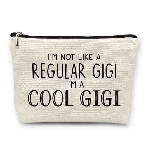 huester Gigi Gifts Makeup Bag, Gigi Gifts for Grandma Make Up Bag, Mothers Day Gifts for Gigi, Grandma Gifts, I¡¯m Cool Gigi Cosmetic Bag Travel Makeup Make Up Pouch Gifts for Gigi Grandma Purse