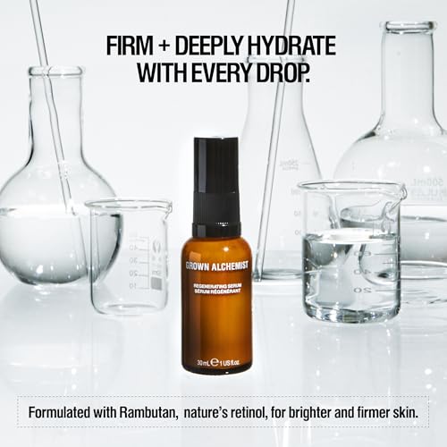 Grown Alchemist Regenerating Serum Anti-Aging Face Moisturizer with Peptide-8, E-2 Polysaccharide, 30 ML