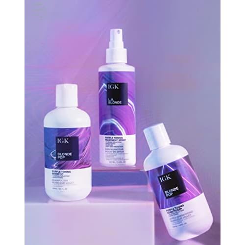 IGK BLONDE POP Purple Toning Conditioner | Brighten + Neutralize Brass | Vegan + Cruelty Free |