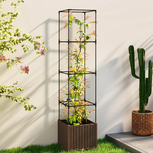 Raised Garden Bed with Adjustable Trellis & Water Tank