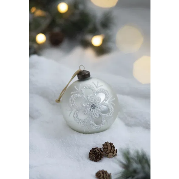 Glass Christmas Ball Ornaments - Set of 6 Decorative 3.9"