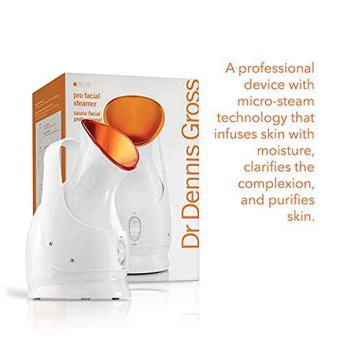 Dr. Dennis Gross Pro Facial Steamer for Facial Deep Cleaning: Infuse Skin with Hydration, Clarify Complexion, and Detox Skin