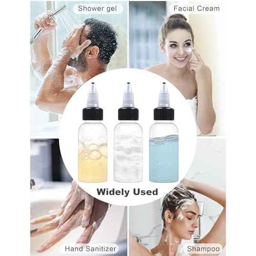 6 Pcs 1oz Plastic Squeeze Bottles with Twist Top Cap, 30ml Clear Dispensing Bottles, Empty Squirt Bottle for Liquids, Sauces, Arts, Crafts, Travel