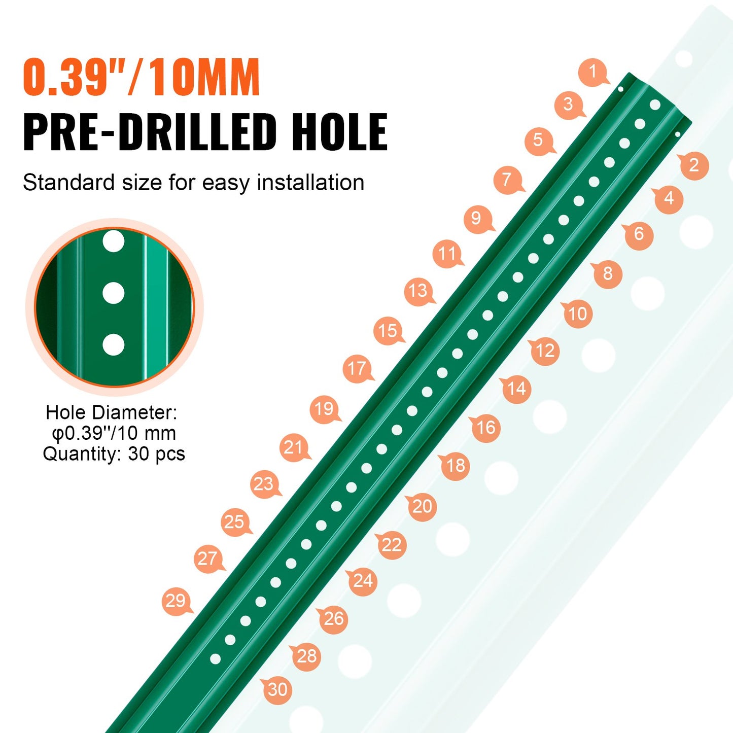 Heavy Duty Steel U-Channel Sign Post 6FT Green Fence Posts 4 Pack for Garden & Traffic