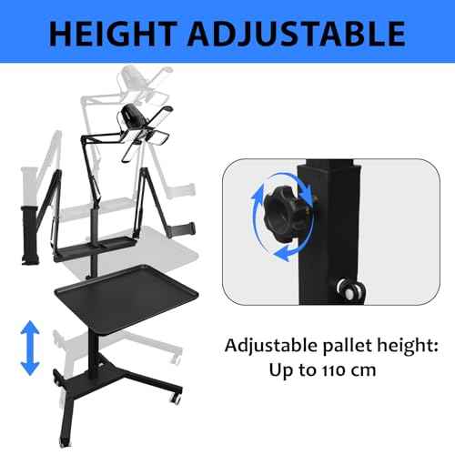 Salon Multifunctional Dual Stands Tattoo Workstation with LED Tattoo Light& Wheels with Universal Wheels Tattoo Equipment for Tattoo Beauty and Hair Salon Studio