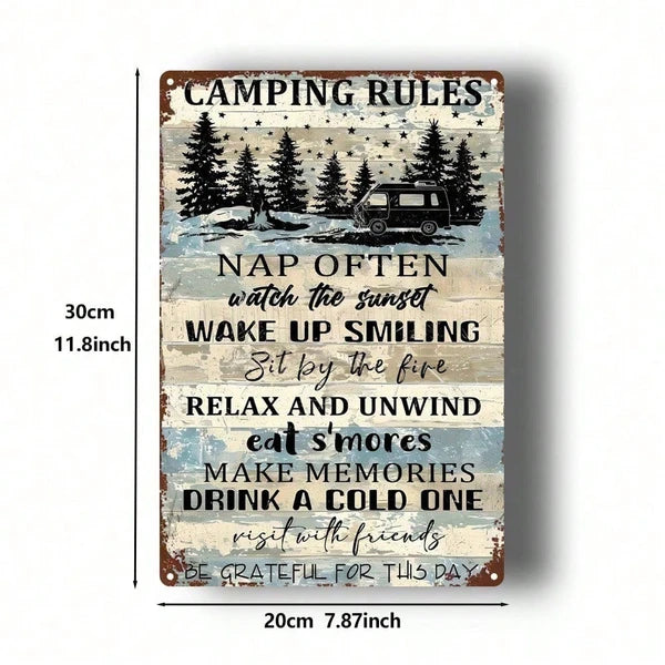 Metal Tin Wall Decoration - 20cm x 20cm Art Sign