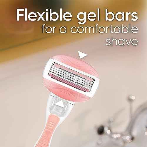 Gillette Venus ComfortGlide White Tea Women's Razor, Handle + 4 Blade Refills