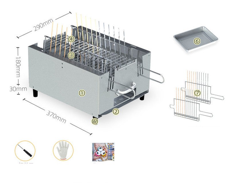 Indoor Smokeless BBQ Heating Furnace for Meat Grilling - Commercial Use