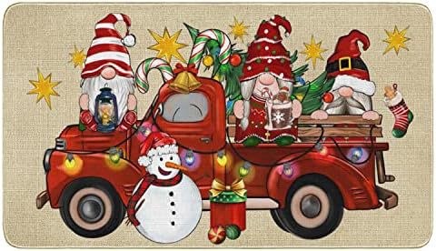Country Striped Christmas Floor Mat - Festive Holiday Decor for Home & Garden