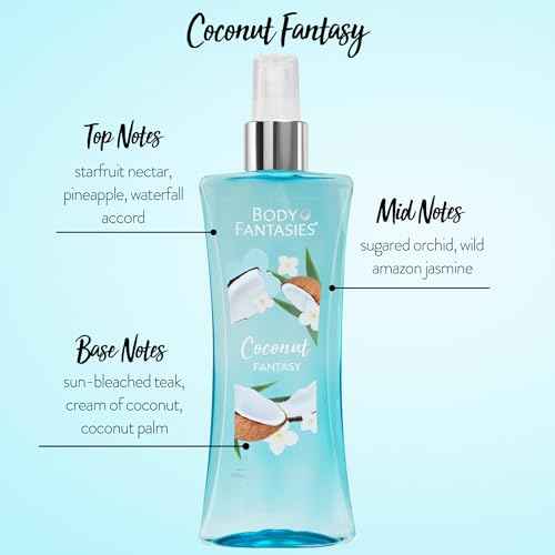 Body Fantasies Signature Fragrance Body Spray, Coconut Fantasy, 8 fl oz