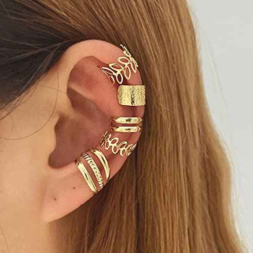 24 Pcs Gold Silver Hair Braids Dreadlock Non-Piercing Ear Clip Beard Beads Cuffs Clip Hair Accessories Styling Fashion Jewelry Gift Toos for Women Men