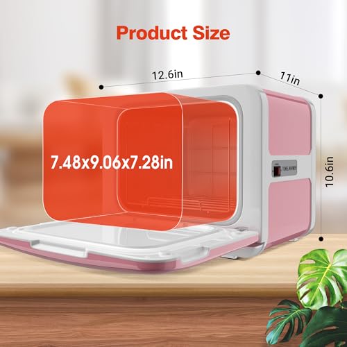 Towel Warmer, 8.5L Towel Warmer Cabinet can Hold 12 Wet Facial Towels,Fast Heating with One-piece all-aluminum liner,Hot Towel Warmer Use for Spa,Hair Beauty,Salon - Pink