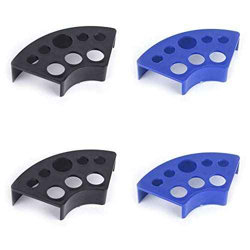 4 Pieces Tattoo Ink Cup Holder Tattoo Pigment Holder Tattoo Pigment Cup Holder 8 Holes Tattoo Ink Cup Holder Tattoo Machine Pen Holder Stand Tattoo Pigment Ink Cap Holder(Black, Blue)