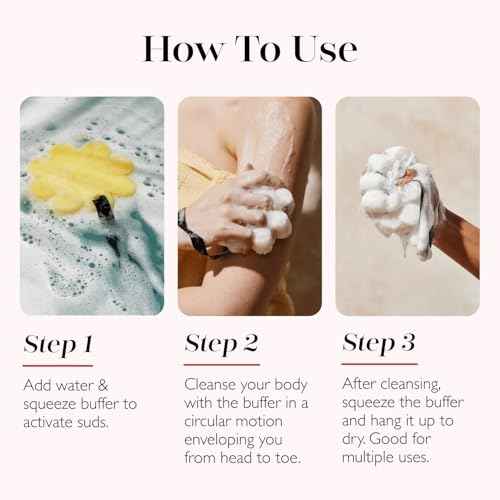 Spongelle Beach Grass Wild Flower Buffer Body Scrubber | Bath & Shower Loofah for Women | Exfoliator with Body Wash Infused Sponge | 14+ uses