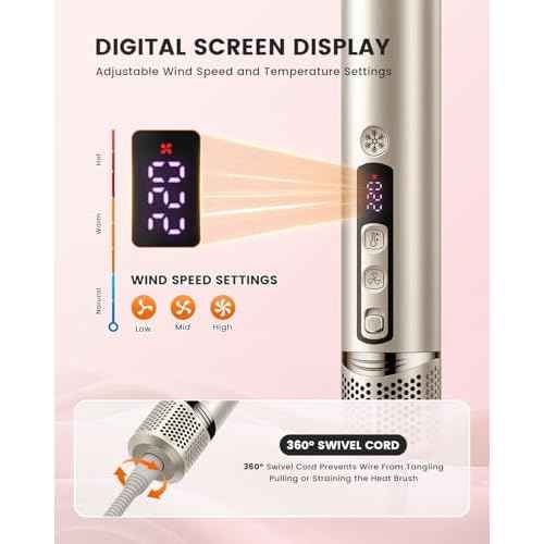 5-in-1 Professional Hair Dryer Brush, Powerful Multi-Styler with Auto-Wrap Curlers, Fast Drying Curling Straightening Volumizing Without Heat Damage, Storage Case Best Gift for Girl/Women