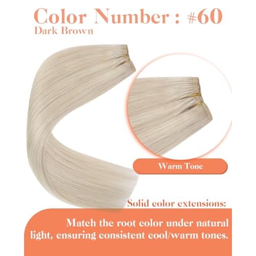 Sunny Hair Micro Weft Hair Extensions Human Hair Blonde Beaded Weft Human Hair Extensions Platinum Blonde Hair Extensions Beaded Wefts Human Hair Sew in Extensions Long Straight Hair 22inch 50g