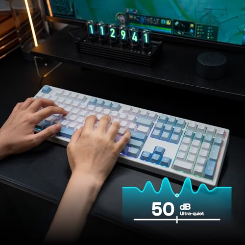 EPOMAKER TH108 Full Size Mechanical Keyboard+CloudGel Wrist Rest for Keyboard and Mouse