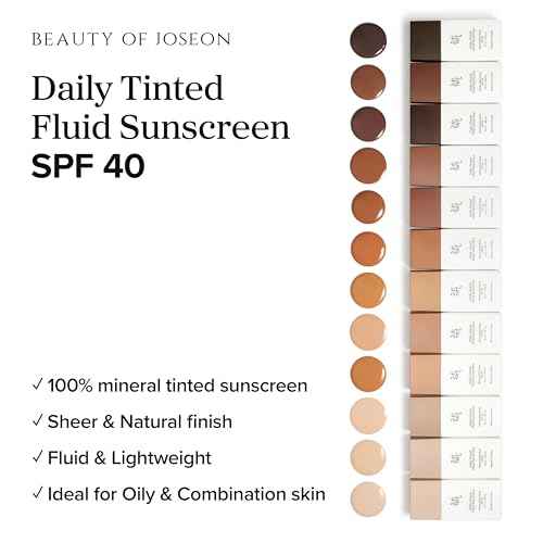 Beauty of Joseon Daily Tinted Fluid Sunscreen 12 Shades for Face Moisturizing Broad Spectrum SPF 40 Korean Skincare 50ml, 1.69 fl.oz #LN110