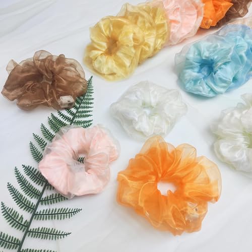 36Pcs Light Up Scrunchies, LED Double Layer of Fabric Hair Ties for Girls, Rave Neon Party Favors Hair Accessories for Women, Glow in The Dark Party Supplies for Birthday Halloween Christmas