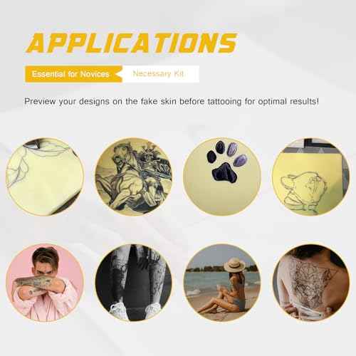 3MM Tattoo Skin - Narkysus 3Pcs Fake Skin Tattoo Practice 3MM Thick Fake Skin Blank Silicone Tattoo Practice 8x12" Double Sides Use for Beginners and Artists Tattoo Supplies