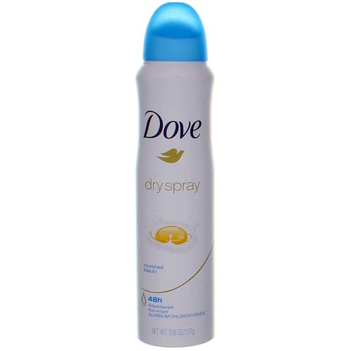 Dove Dry Spray Antiperspirant, Nourished Beauty 3.80 oz (Pack of 9)