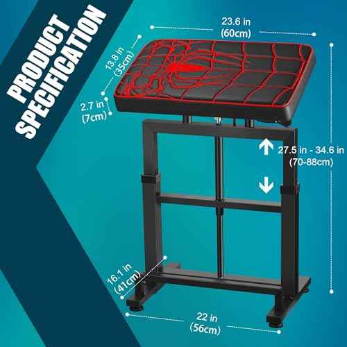 POARMEEY XXL Tattoo Armrest Stand Adjust Height by Hydraulic System Red Spider Design for Professional Tattoo Equipment Supplier