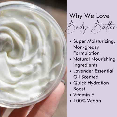 Natural Amor Lavender Body Butter 4.5oz, Moisturizing Body Lotion
