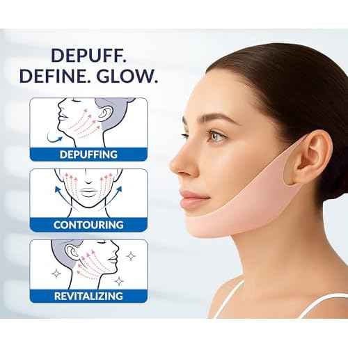 STYLIA V Line Lifting Collagen Mask - Lift, Firm & Contour Jawline - Tightening Double Chin Strap with Hyaluronic Acid & Aloe - Neck Lift & Face Tightening Mask - Jawline Shaper Face Lift Tape (10PC)