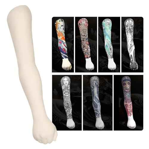 2 MM Professional Silicone Tattoo Practice Arm-Realistic Fake Skin,1:1 Simulation Arm, Store Decoration, for Tattoo Beginners and Artists(WHITE)