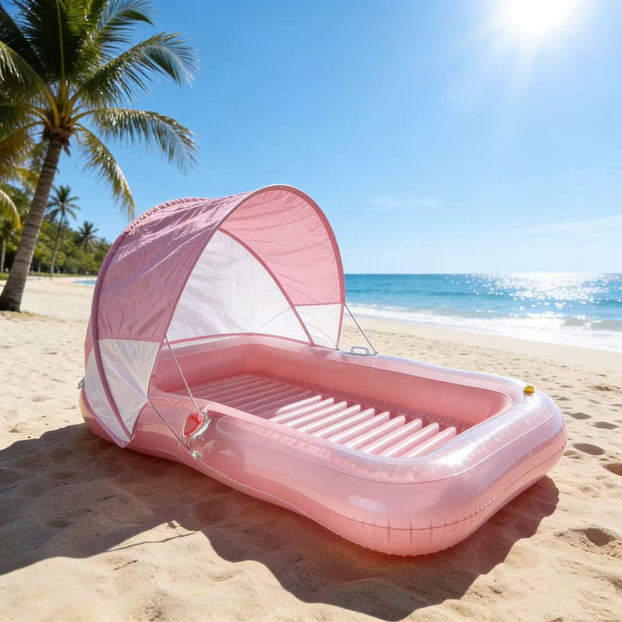 Inflatable Maple Leaf Swimming Ring Float Raft - 214x145cm