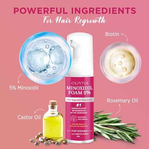 5% Minoxidil Foam for Women Hair Growth: Extra Strength Hair Regrowth Treatment ? Revitalize Hair Follicles & Regrow Thicker, Fuller Hair ? Hair Loss Solution-2pack